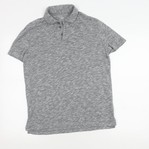 Gap Men's Grey Polo Shirt Small, Cotton Blend Casual