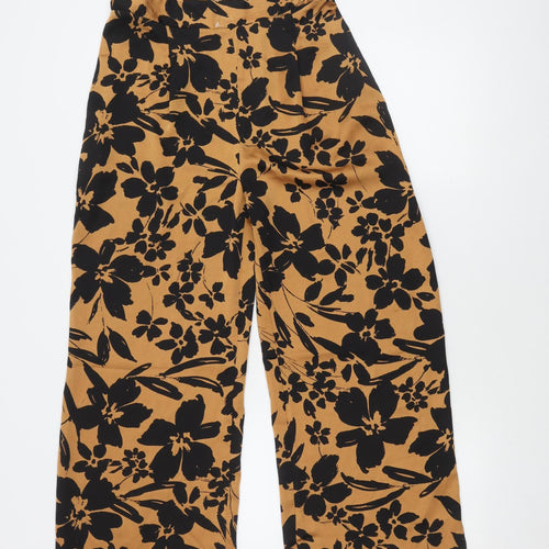 New Look Women's Black Floral Trousers Size 10