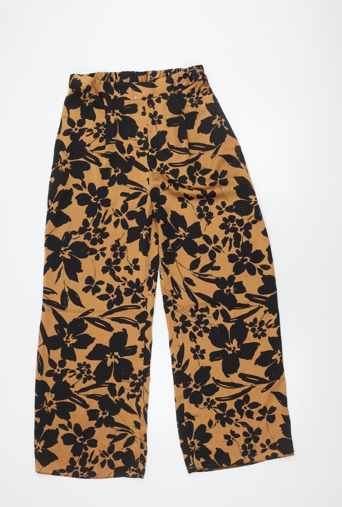 New Look Women's Black Floral Trousers Size 10