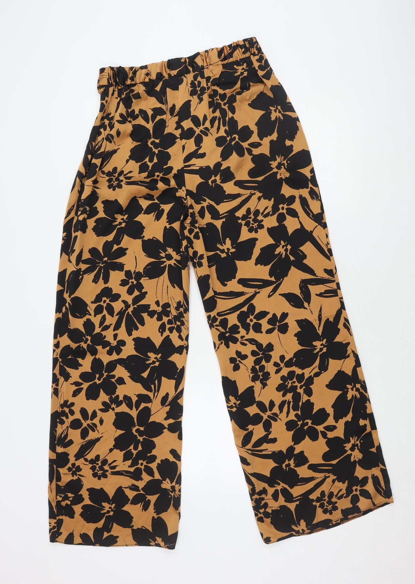 New Look Women's Black Floral Trousers Size 10