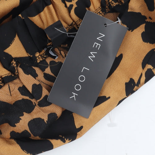 New Look Women's Black Floral Trousers Size 10