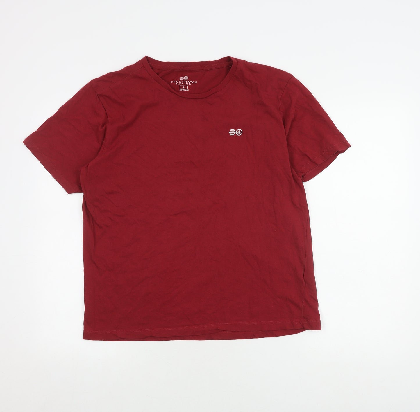 Crosshatch Men's Red Crew Neck T-Shirt L