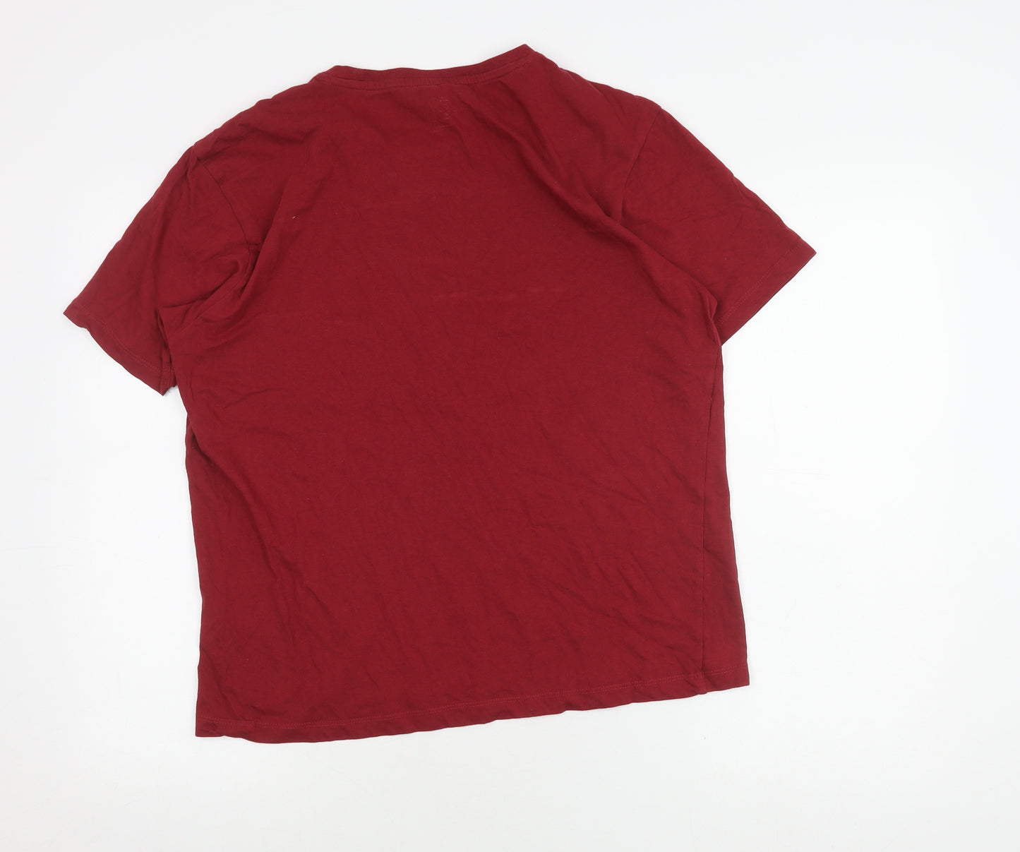Crosshatch Men's Red Crew Neck T-Shirt L