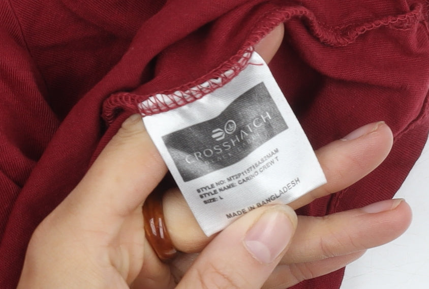 Crosshatch Men's Red Crew Neck T-Shirt L