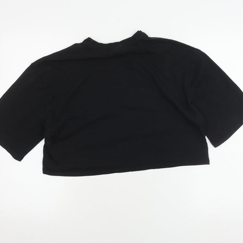 Ivy Park Women's Black Cropped T-Shirt, M, Casual Style