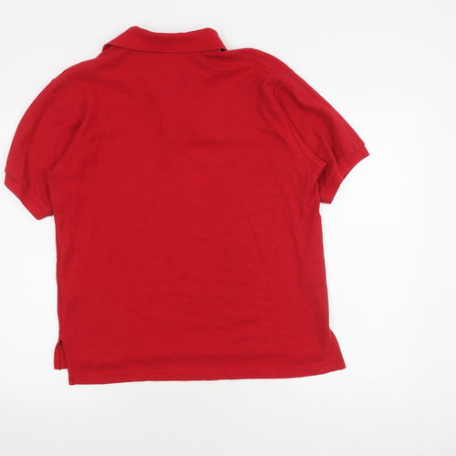 Beaufort Men's Red Cotton Polo Shirt Size L