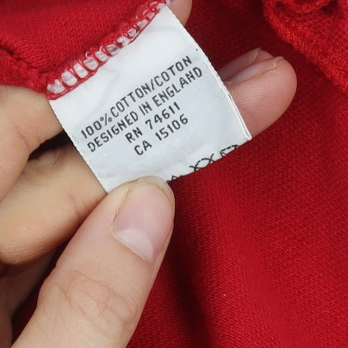Beaufort Men's Red Cotton Polo Shirt Size L