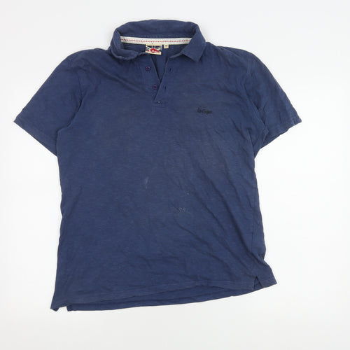 Lee Cooper Men's Blue Polo Shirt - Size M