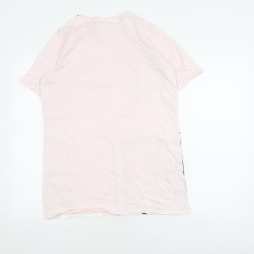 River Island Women's Pink Rhinestone T-Shirt - Size 10