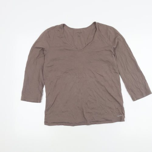 Calvin Klein Women's V-Neck Cotton Top M