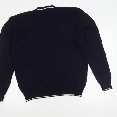 Henbury Men's Blue V-Neck Pullover Jumper L