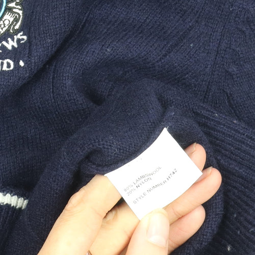 Henbury Men's Blue V-Neck Pullover Jumper L