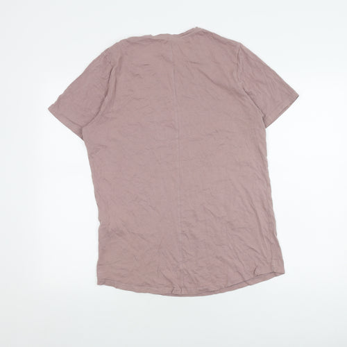 Jack & Jones Men's Pink Medium Cotton Crew Neck T-Shirt