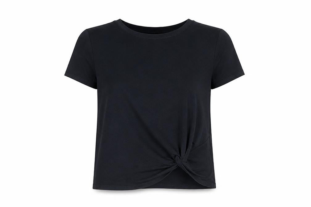 Front view of Skechers Women's Black Short Sleeve T-Shirt, size S