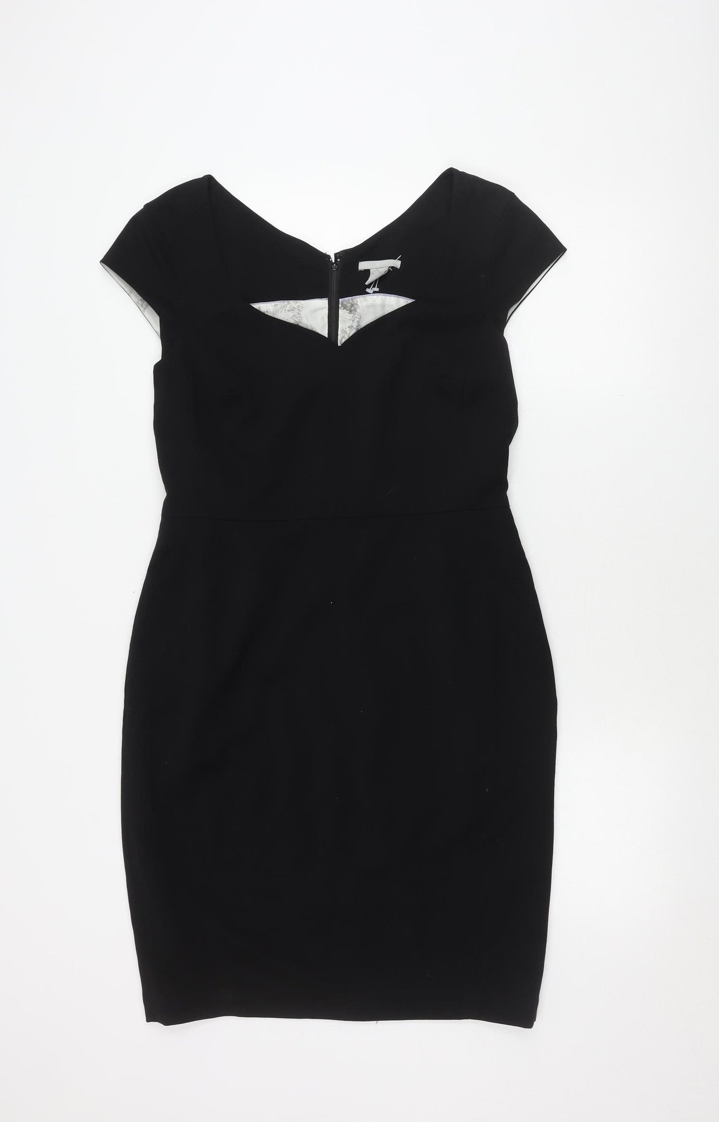 H&M Women's Black Sheath Dress - Size 14, Formal Elegance