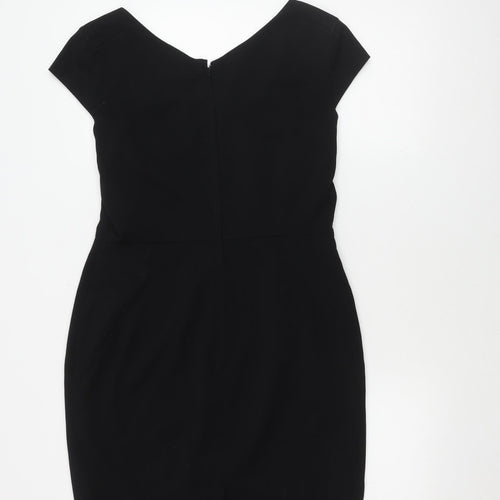 H&M Women's Black Sheath Dress - Size 14, Formal Elegance