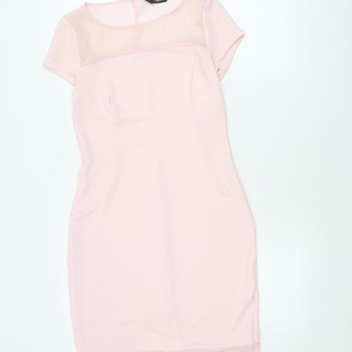 Dorothy Perkins Women's Pink Sheath Dress Size 10
