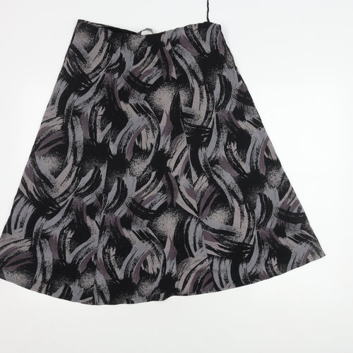 Bonmarché Women's Black A-Line Geometric Skirt Size 12