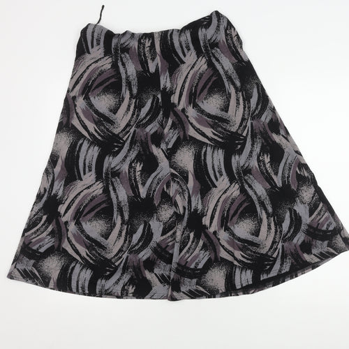 Bonmarché Women's Black A-Line Geometric Skirt Size 12