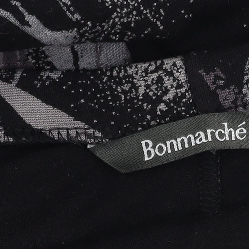 Bonmarché Women's Black A-Line Geometric Skirt Size 12