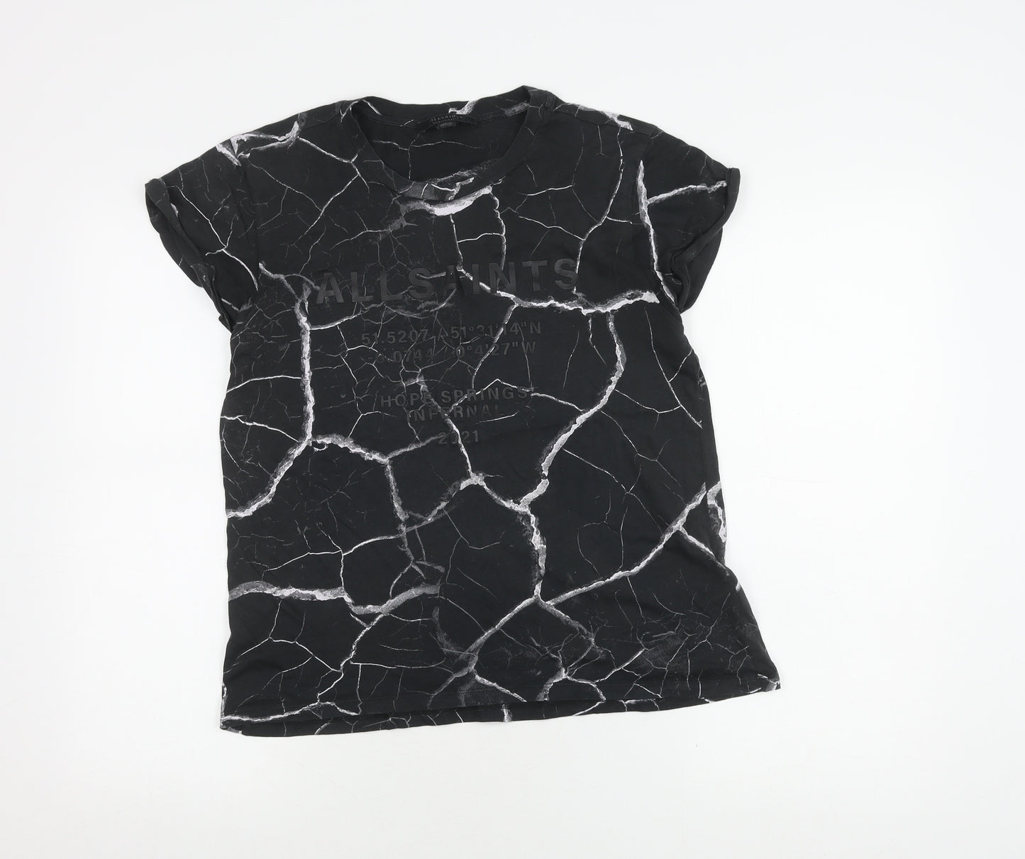 AllSaints Women's Black Regular Fit T-Shirt