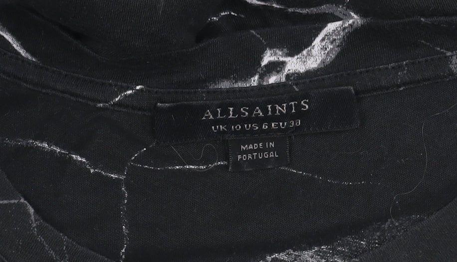 AllSaints Women's Black Regular Fit T-Shirt