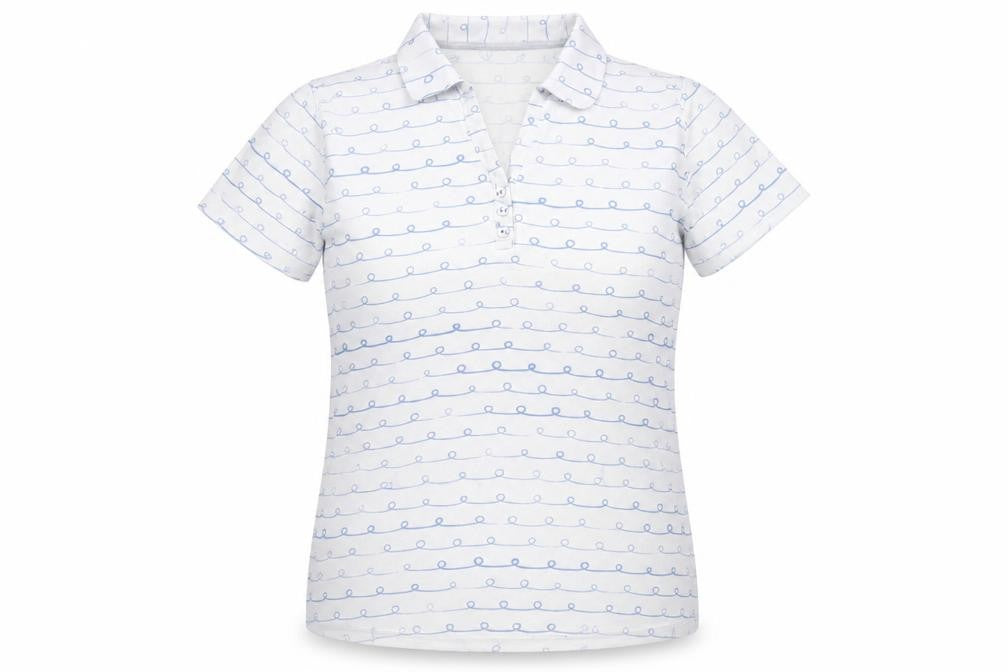Isle Women's White Polo Shirt Size 14 Comfy Cotton Casual