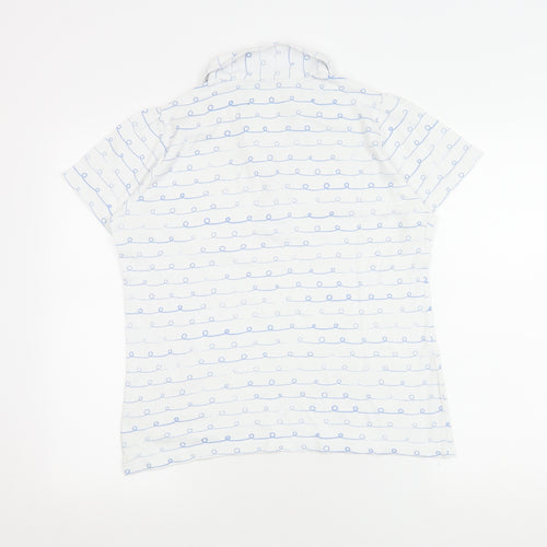 Isle Women's White Polo Shirt Size 14 Comfy Cotton Casual