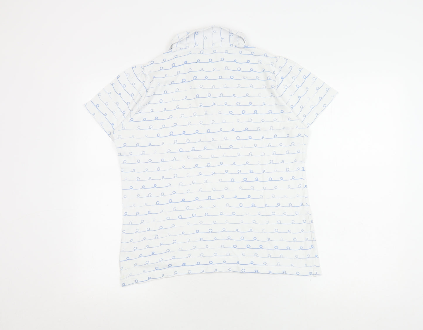 Isle Women's White Polo Shirt Size 14 Comfy Cotton Casual