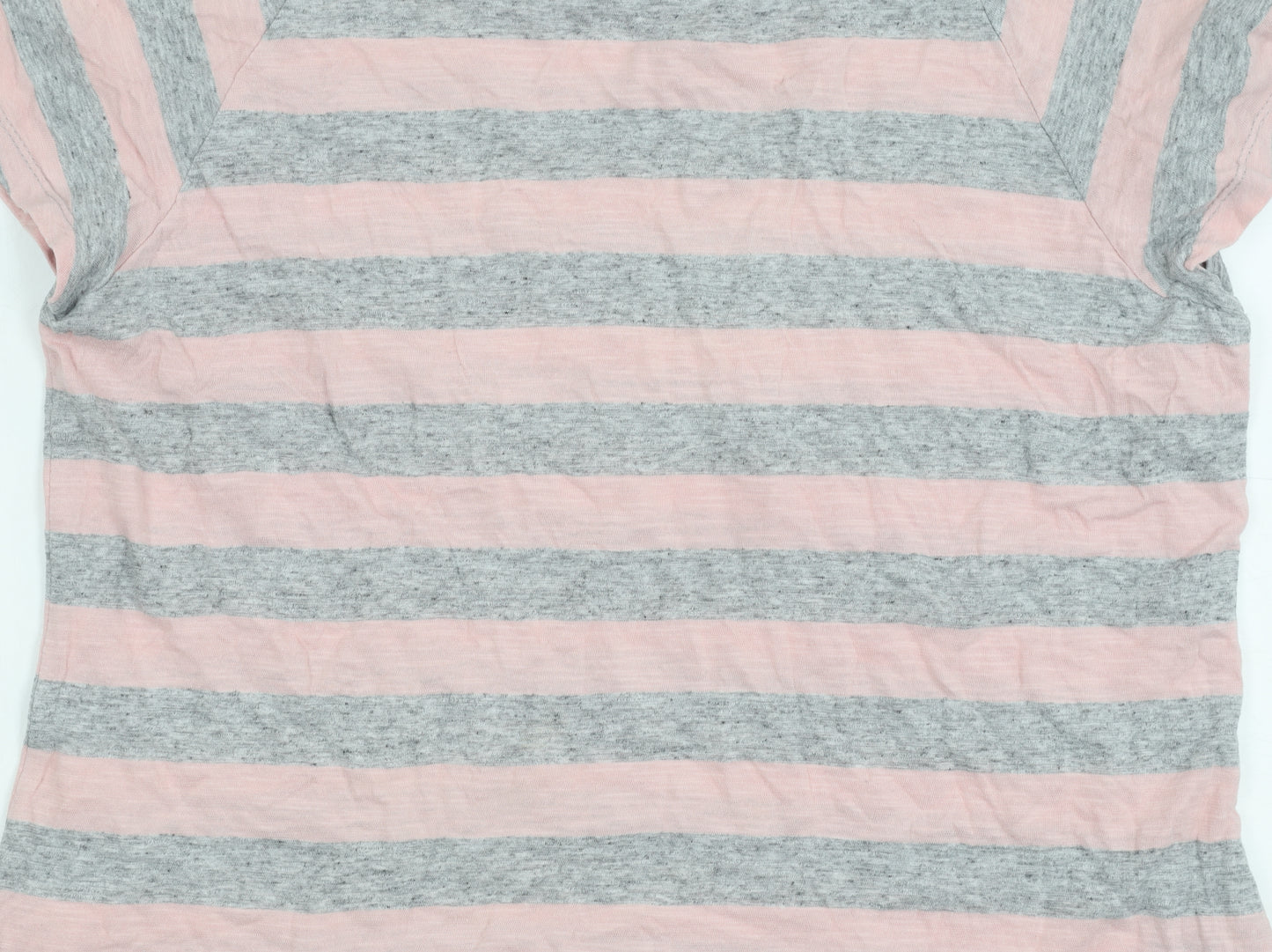 Crew Clothing Pink Grey Striped T-Shirt Women's Size 14