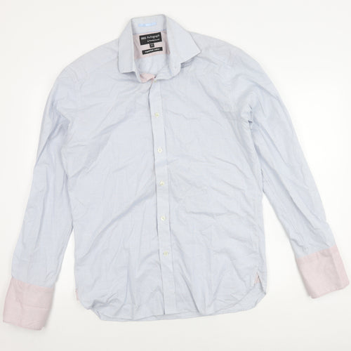 Marks & Spencer Men's Blue Check Dress Shirt, 15.5