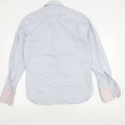 Marks & Spencer Men's Blue Check Dress Shirt, 15.5
