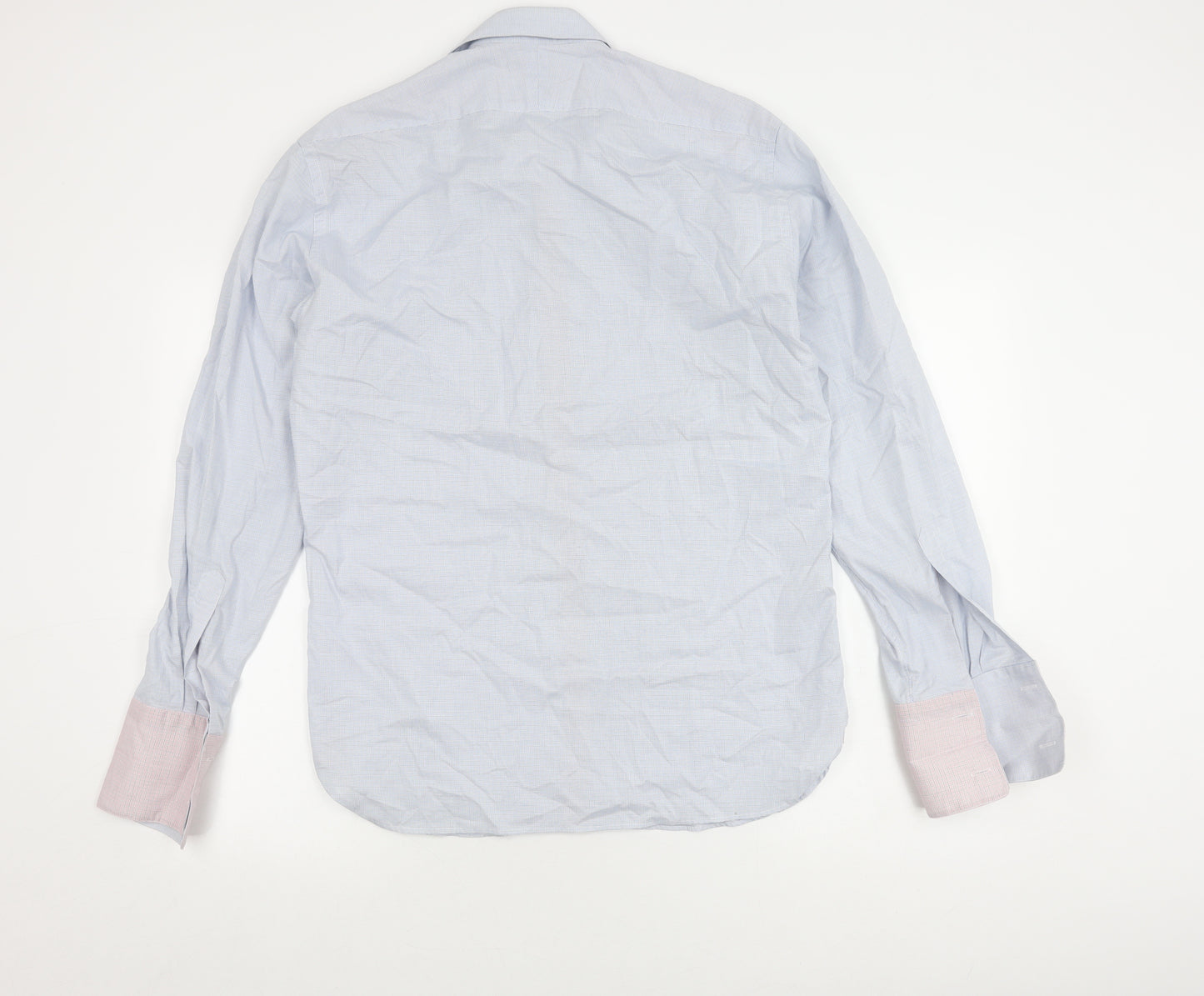 Marks & Spencer Men's Blue Check Dress Shirt, 15.5