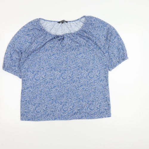 Bonmarché Women Blue Floral Top Size 14
