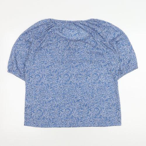 Bonmarché Women Blue Floral Top Size 14