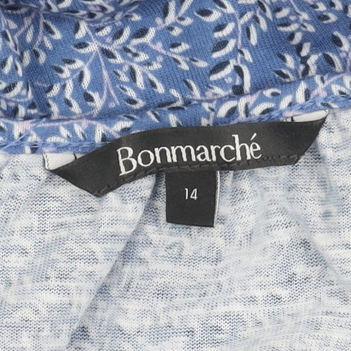 Bonmarché Women Blue Floral Top Size 14