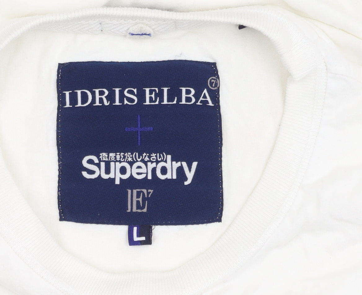 Superdry Men’s White Cotton T-Shirt Size L