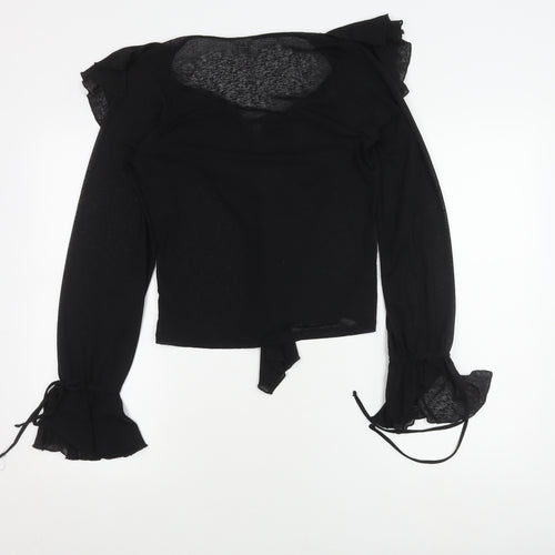 River Island Women's Black Ruffle Blouse Size 12