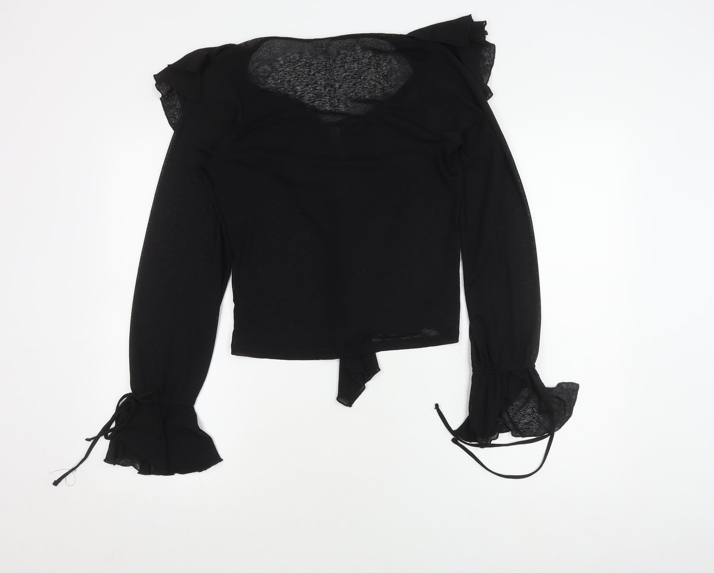 River Island Women's Black Ruffle Blouse Size 12