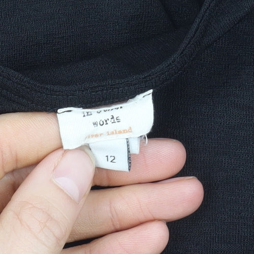 River Island Women's Black Ruffle Blouse Size 12