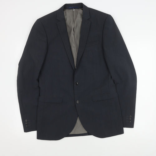 Next Men's Blue Long Blazer Jacket 38L