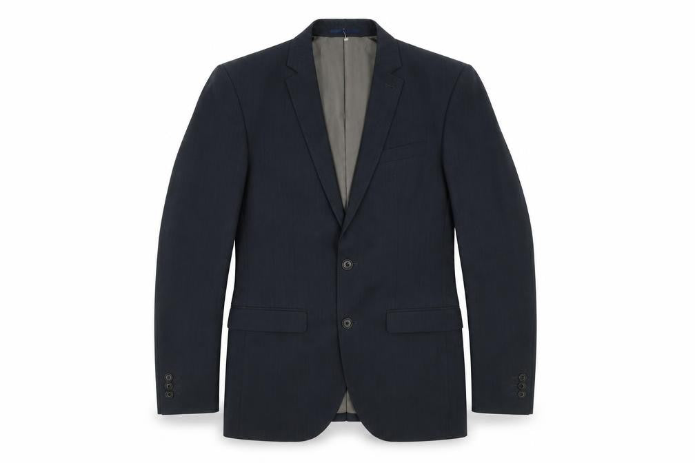 Front view of Next Men's Blue Long Blazer Jacket 38L