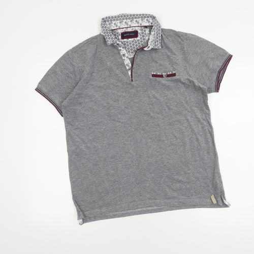 Brave Soul Men's Grey Polo Shirt, M, Short Sleeve