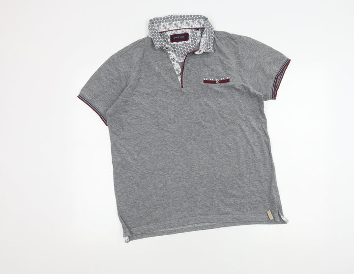 Brave Soul Men's Grey Polo Shirt, M, Short Sleeve
