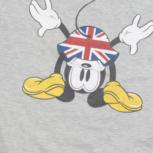 Disney Men's Grey Mickey Mouse Graphic T-Shirt Medium