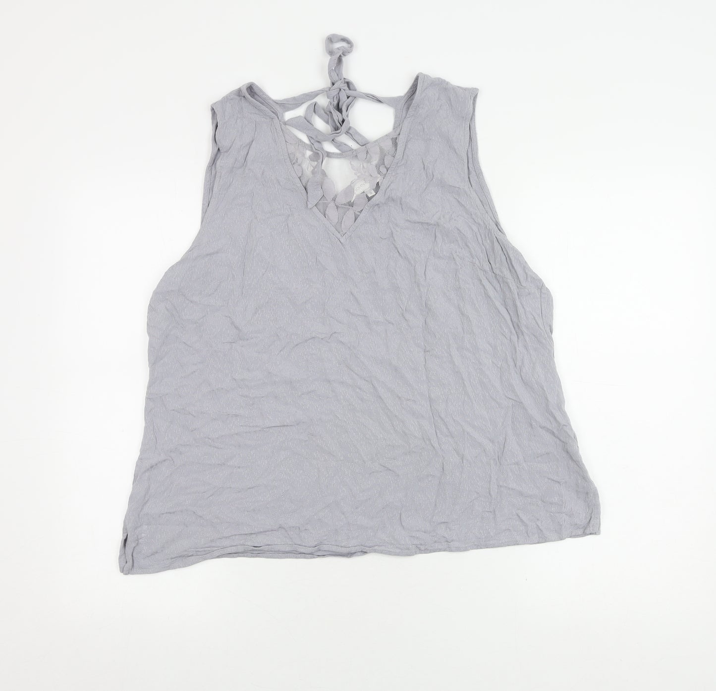 RJR John Rocha Women's Grey Tank Top, Size 18, V-Neck