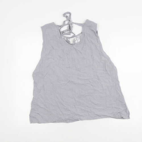 RJR John Rocha Women's Grey Tank Top, Size 18, V-Neck