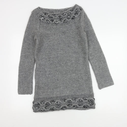 Marks and Spencer Grey Women's Jumper, Small, Boat Neck
