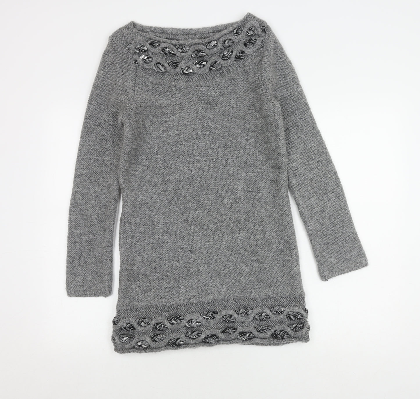 Marks and Spencer Grey Women's Jumper, Small, Boat Neck