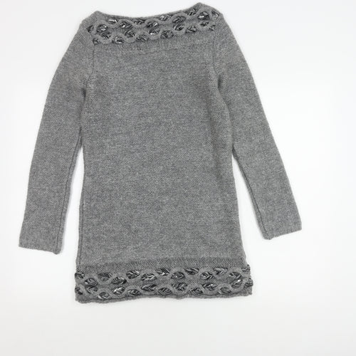 Marks and Spencer Grey Women's Jumper, Small, Boat Neck